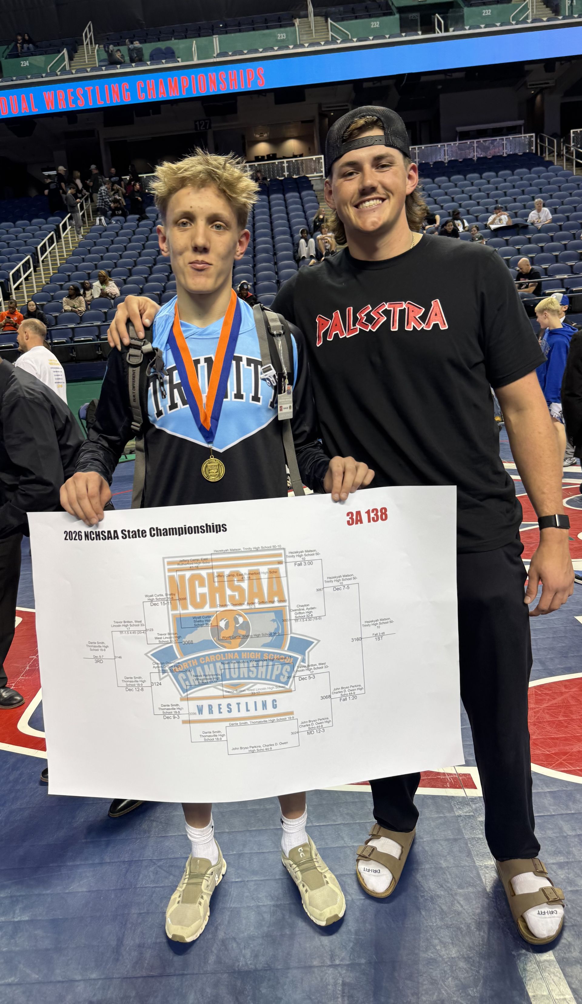 Youth wrestlers training